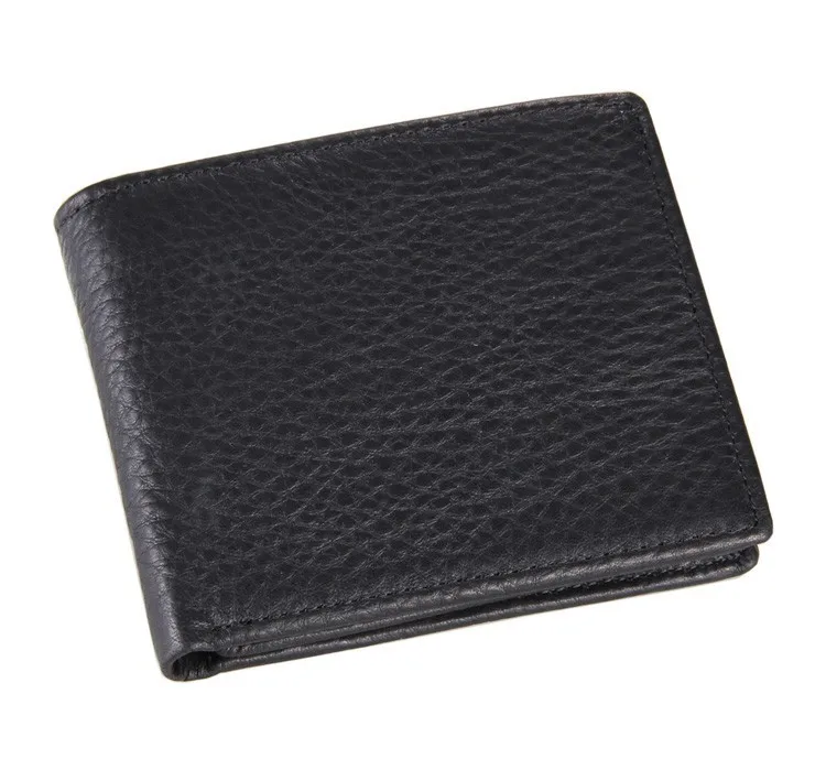 J.M.D Винтажный Мужской кошелек из натуральной кожи с карманом для монет 8063A - Цвет: black