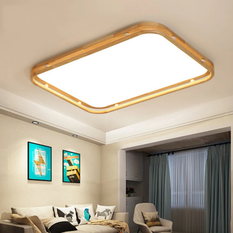 

Ceiling light wood design living room dimming remote control lobby creative bedroom fixtures Overhead Modern led ceiling lamp