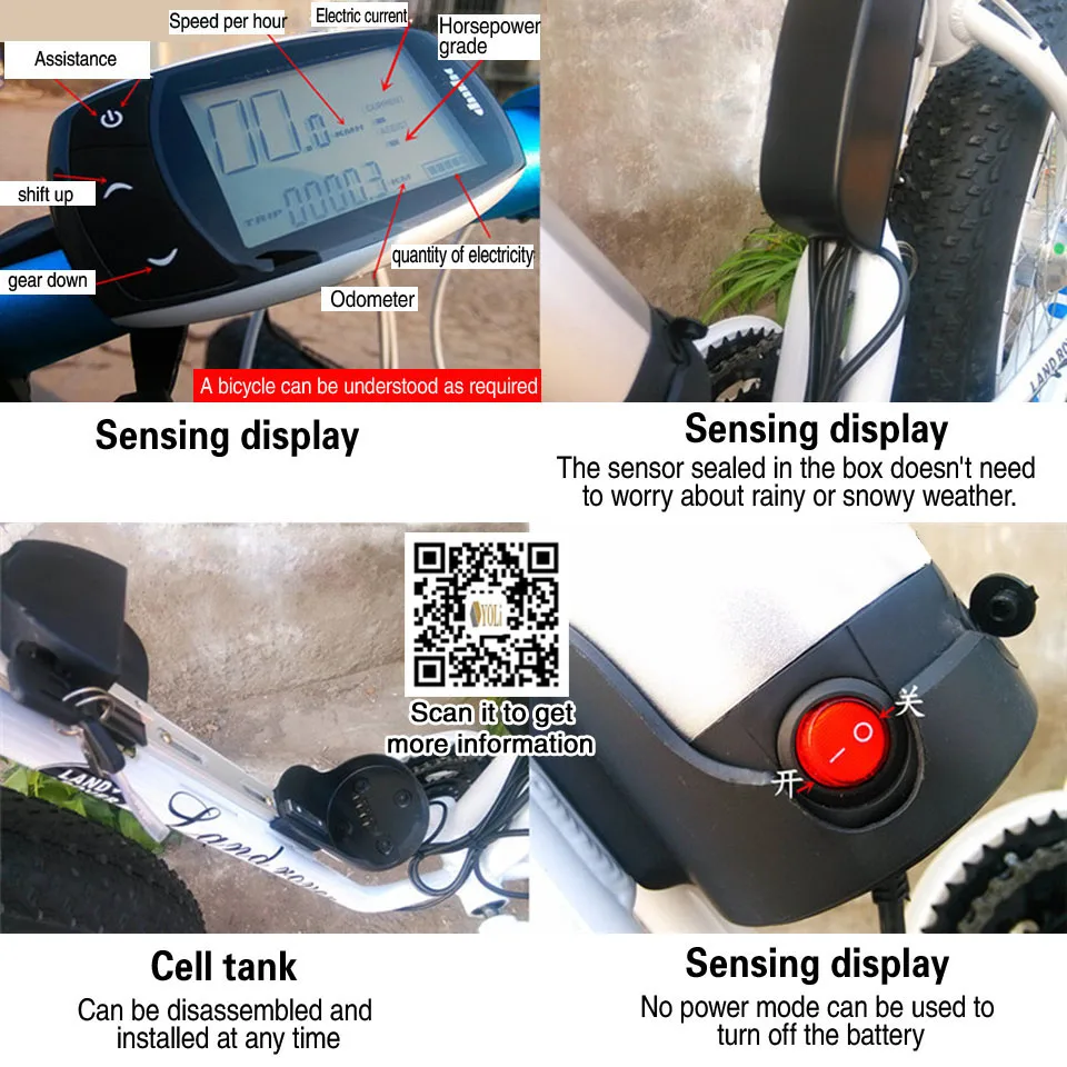 Cheap 48V 21 speed 10A/15A/18A  Motor Match Fat Bike electromobile special tire  mountain bike 3