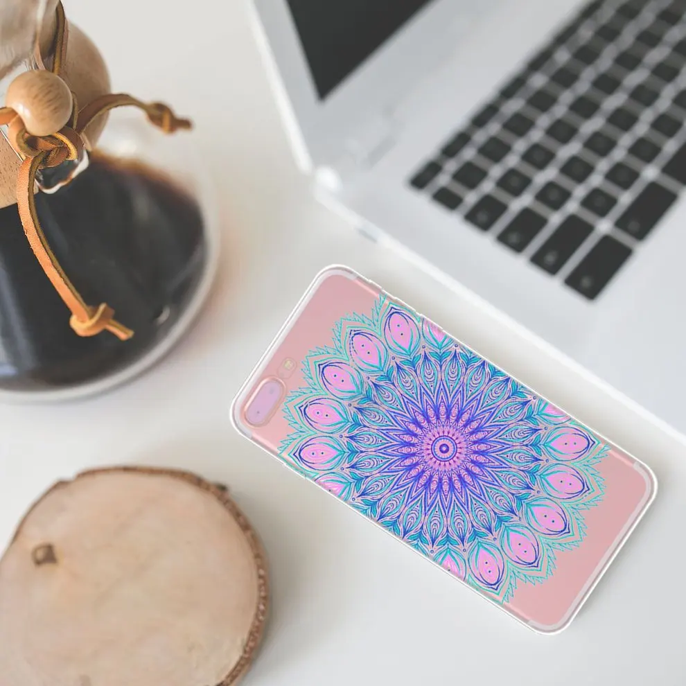 

2 Pcs Colorful Pattern Cell Phone Case Fashion Color Printing Colored Drawing TPU Phone Cover For iPhone Series