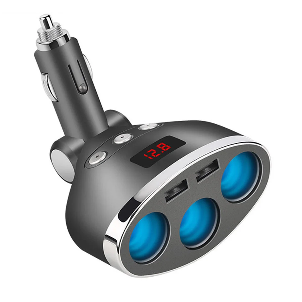 

3 Way Socket Extension Car USB Charger Circuit Protection Adapter Cigarette Lighter DC 12V Electronic Accessories Power Plug