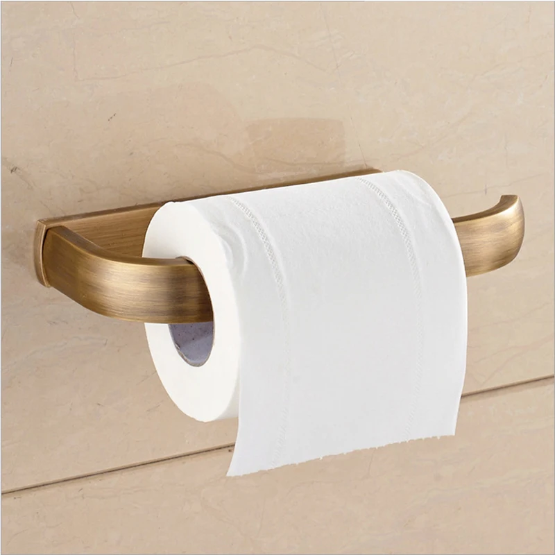 

SRJ Copper Toilet Paper Holder European Antique Bathroom Round Bottom Paper Storage Rack Bathroom Retro Toilet Paper Holder