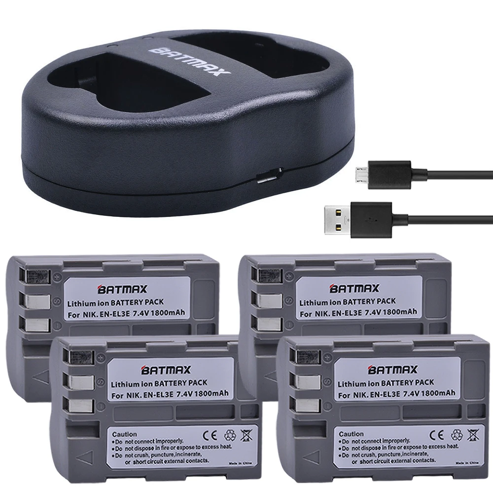 4X High Capacity EN-EL3E EN-EL3e ENEL3E EN EL3E Batteries & Dual USB Charger for Nikon D50 D70 D80 D90 D100 D200 D300 D700 z1 4X High Capacity EN-EL3E EN-EL3e ENEL3E EN EL3E Batteries & Dual USB Charger for Nikon D50 D70 D80 D90 D100 D200 D300 D700 z1