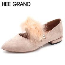 HEE GRAND/Замшевые женские лоферы с острым носком на плоской платформе; повседневная женская обувь из флока; 3 цвета; XWD6923