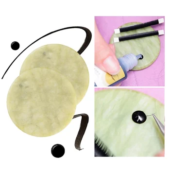 

LEARNEVER Jade Stone Eyelash Extension Glue Adhesive Pallet Stand Holder Jade Stone Eyelash Glue Pallet Stand Holder M03065