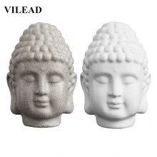 Vilead 15cm arenito branco cabeça de buda estátua resina índia religiosa cabeça de buda escultura tailândia buda estatuetas decoração da sua casa(China)