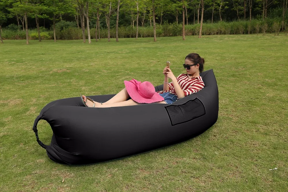 Aufblasbare Liege Couch Camping Schlafkompression Luftbett Klappkissen Nylon DHL 
