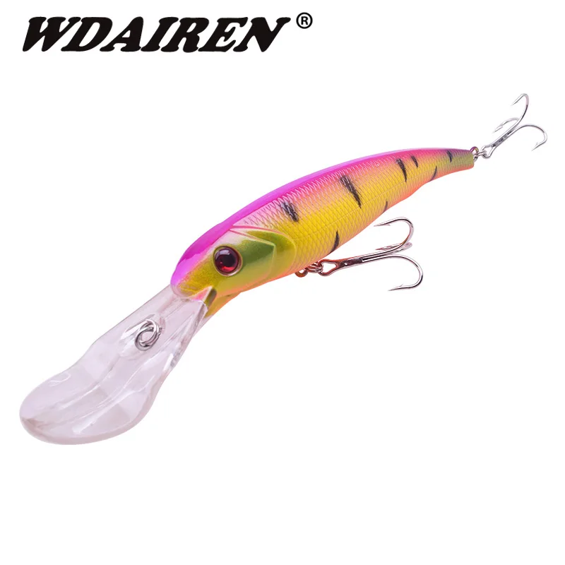 

1Pcs 27.5g 16cm big Fishing Lures long Lips Big Minnow Wobblers Game Fake Lure Artificial Bait 7 colors Isca Fishing tackle
