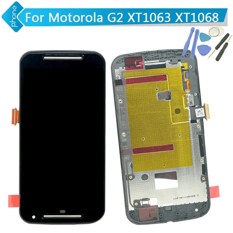

For Motorola for MOTO G2 G+1 XT1063 XT1068 LCD Display Touch Digitizer Assembly with Frame +Tools