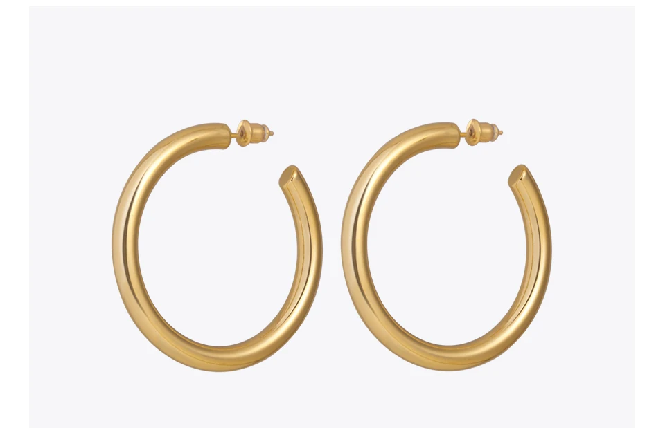 Enfashion, большие серьги-кольца, Чистый золотой цвет, вечность, серьги из нержавеющей стали, круглые серьги для женщин, ювелирные изделия EC171022
