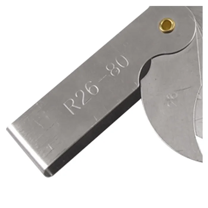 

UESH-R26-80mm Measure Tool 16 Leaves Metal Radius Gauge Gage
