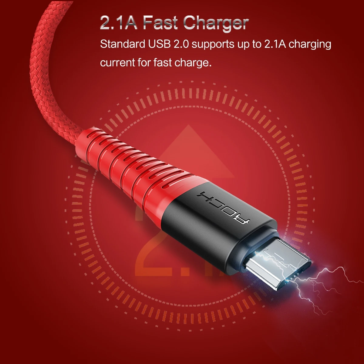 ROCK высокопрочный Micro USB кабель 2.4A нейлон Быстрая зарядка для передачи данных samsung