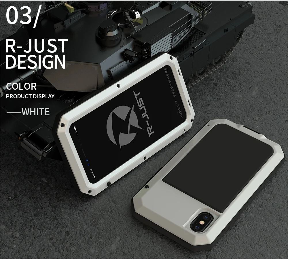 Outdoor Heavy Duty Doom Armor Shockproof Metal Case For iPhone XS MAX XR X 7 8 6 6S Plus 5 SE 5S 4 4S Dustproof Protection Cover