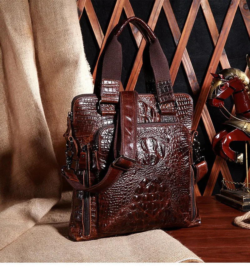 AETOO Новая мужская сумка из крокодиловой кожи, мужская деловая модная кожаная сумка, мужская сумка через плечо