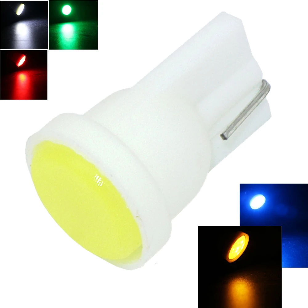 

YSY Ceramic Car Interior LED T10 COB W5W 168 Wedge Door Instrument Side Bulb Lamp Car Light White/Blue/Green/Red/Amber Source