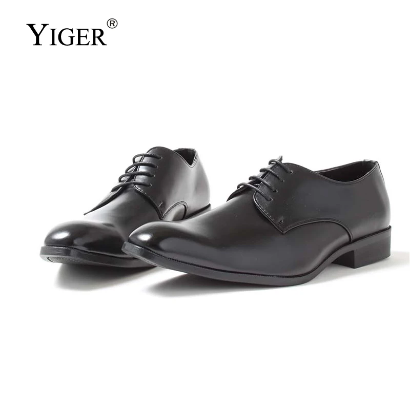 YIGER/Новые Мужские модельные туфли обувь в деловом стиле мужские свадебные туфли из свиной кожи на шнуровке, большие размеры 40-46 брендовые высококачественные Мужские модельные туфли, 262