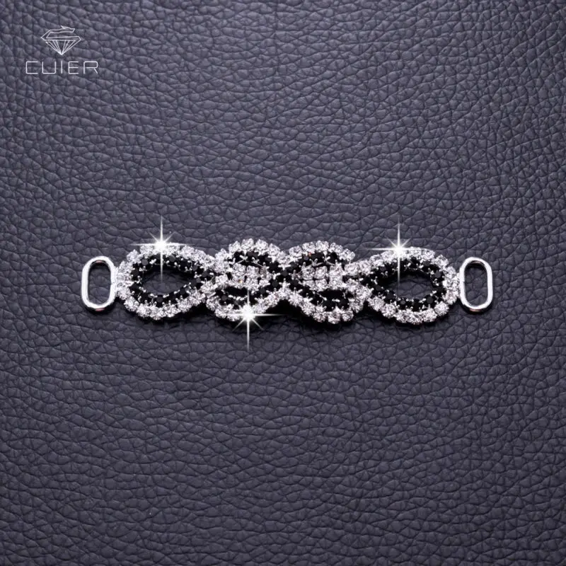 

30pcs Sewing Crystal with Jet Rhinestone Buckles Bikini Connector Sew on Accessories for Swimming wear Bridal dress Decorations