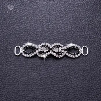 

30pcs Sewing Crystal with Jet Rhinestone Buckles Bikini Connector Sew on Accessories for Swimming wear Bridal dress Decorations