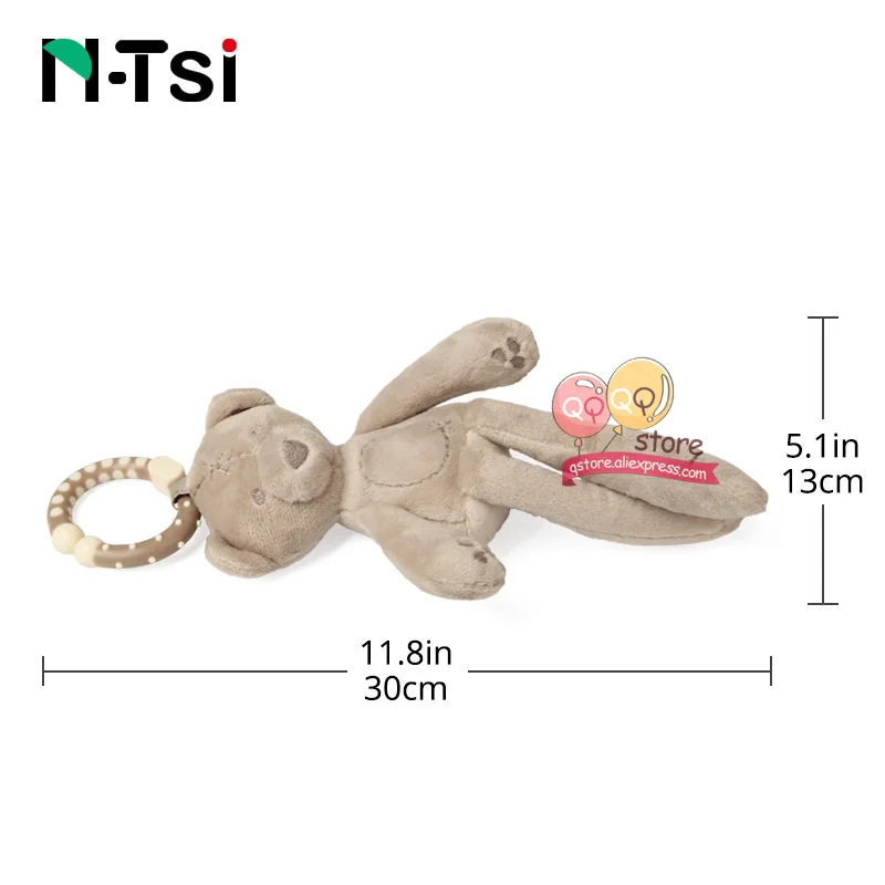 N-Tsi супер мягкий Банни Медведь висячий колокольчик ручная Детская плюшевая погремушка набивная прогулочная коляска игрушки для детей подарок для детей