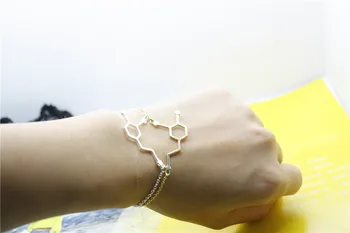 

30PCS Formula Hormone Dopamine Molecular Bracelets Nurse Serotonin Chemical Structure Molecules Bracelet 5-HT Chain Bracelets