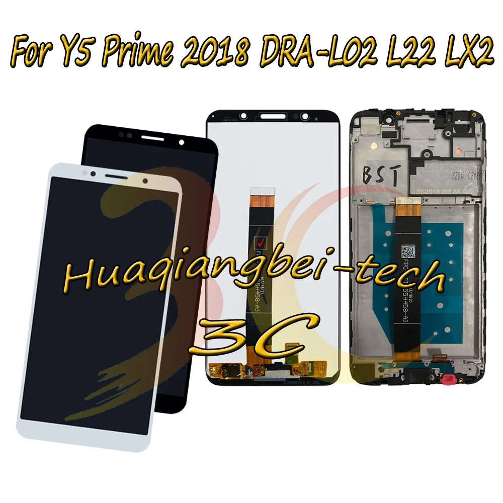 Скидка 5,45 новых для huawei Y5 Prime 2018 DRA L02 DRA L22 DRA LX2 ЖК дисплей дисплей кодирующий преобразователь сенсорного экрана в сборе с рамкой 100% тестирование