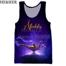 Мультяшная Лампа Алладина, 3d принт, унисекс, майка, мужская мода, крутая летняя майка, топ для работы, Мужские Женские топы, топ на бретелях