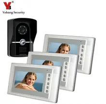 Yobang Security 7″TFT Video Door Phone Intercom Doorbell System Kit 700TVL Door Monitor One To Three Video DoorPhone Smart Home