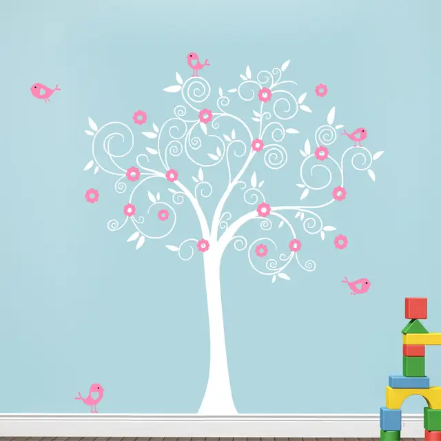 Us 19 9 Birds Flowers Tree Wall Decal Sticker Mural Wallpaper Vinyl Baby Room Nursery Play S 180 180cm Home Decoration In Us 19 9 Birds Flowers Tree Wall Decal Sticker Mural Wallpaper Vinyl Baby Room Nursery Play S 180 180cm Home Decoration In
