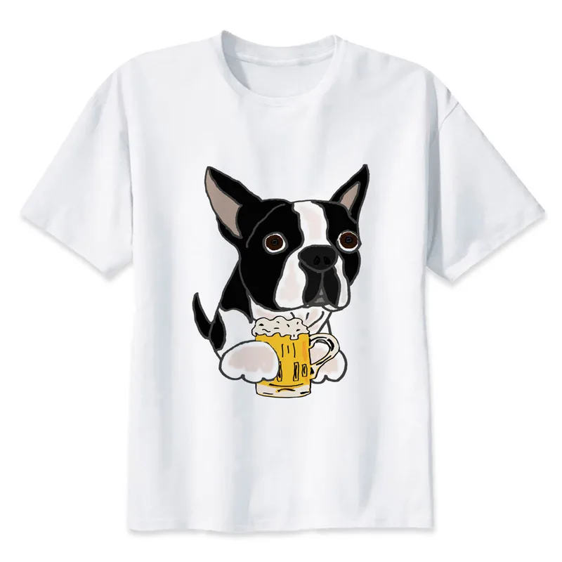 

Boston Terrier Hipster T-Shirt men 2017 fashion tshirt casual white print t shirt for male comfortable boy top tees MRR120