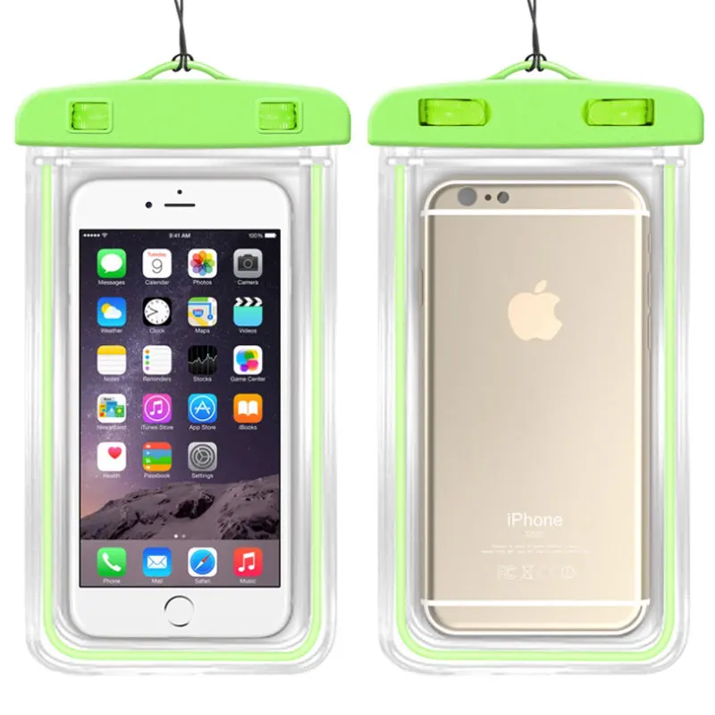 AHHROOU Универсальный Водонепроницаемый Чехол для iPhone X 8 7 6s Plus чехол водонепроницаемый чехол для телефона Coque водонепроницаемый чехол для телефона - Цвет: Green