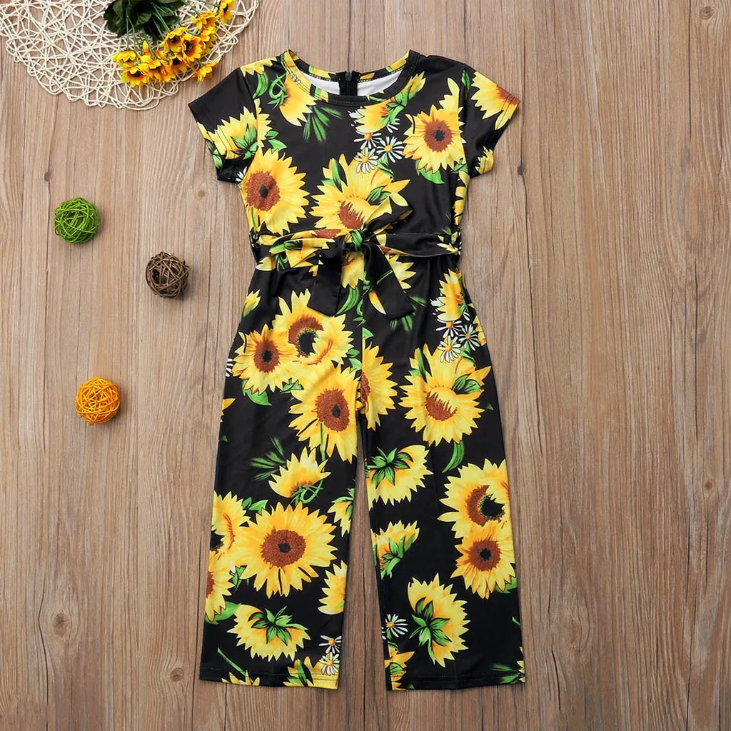 sunflower print jumpsuit