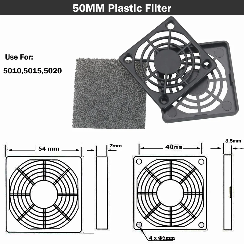 5 шт./лот Gdstime пластиковый пылезащитный Пылезащитный фильтр Крышка Гриль для 40 мм 50 мм 60 мм 80 мм 90 мм 120 мм чехол для компьютера вентилятор - Цвет лезвия: 50mm