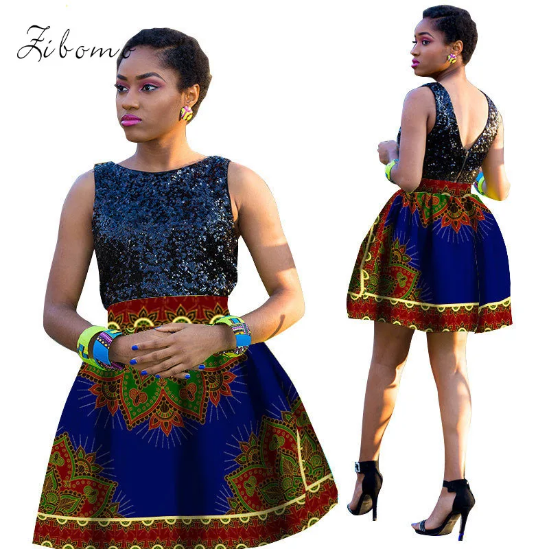 African skirt 100% cotton dashiki print clothing wax cloth summer african skirt (10)