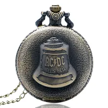 Cool Fashion font b Necklace b font Clock for Men Women AC DC Band Hell Bell