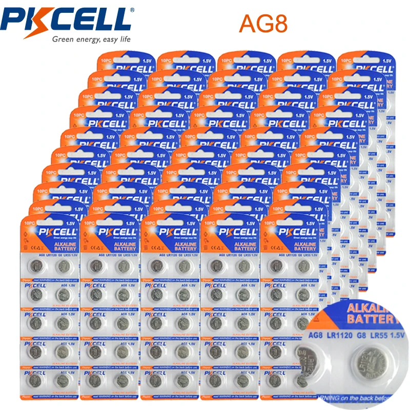 Батарея для часов AG8 LR55 500 шт. 1 5 В 191 L1120 391 LR1121 щелочные кнопочные батарейки|watch