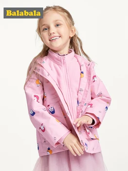 

Balabala Children clothing girls coat baby autumn 2019 new Korean version fashion children's cotton jacket two pcs suit