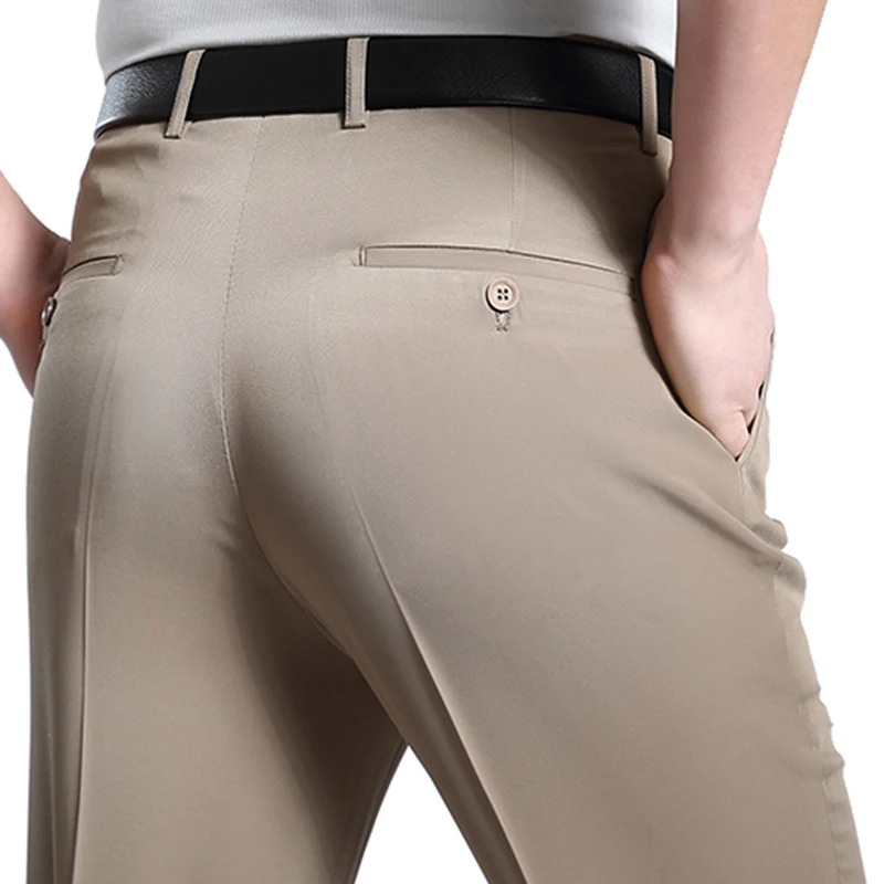 Najtaniej 2019 nowy 29 44 Big Size mężczyźni letnie biznesowe spodnie od garnituru wiosna jesień społeczne spodnie biurowe męskie męskie Slim Fit swobodne spodnie WFY10