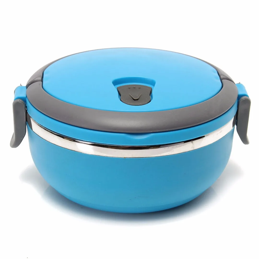Mayitr Stainless Steel 650ML 1Layer Thermal Insulated Lunch Box Bento Food Container Ecofriendly Picnic Food Box 3 Colors