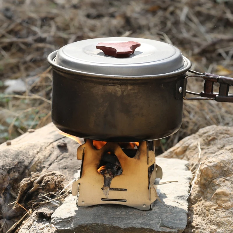 Compact Folding Stainless Steel Wood Stove Outdoor Camping Stove Cooking Picnic Stove Portable Wood Furnace Burners