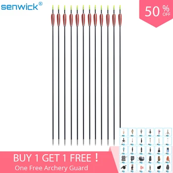 

6 /12Pcs Spine 500 700 Fiberglass Arrow OD 8mm With Nock Proof Changeable Arrowhead For 30-80lbs Compound / Recurve Bow Hunting