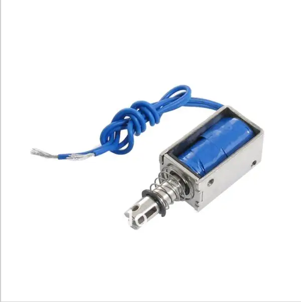 

JF-0730B DC 12V 1A 10mm Stroke 0.08kg Holding Open Frame Push Type Linear Solenoid Electromagnet