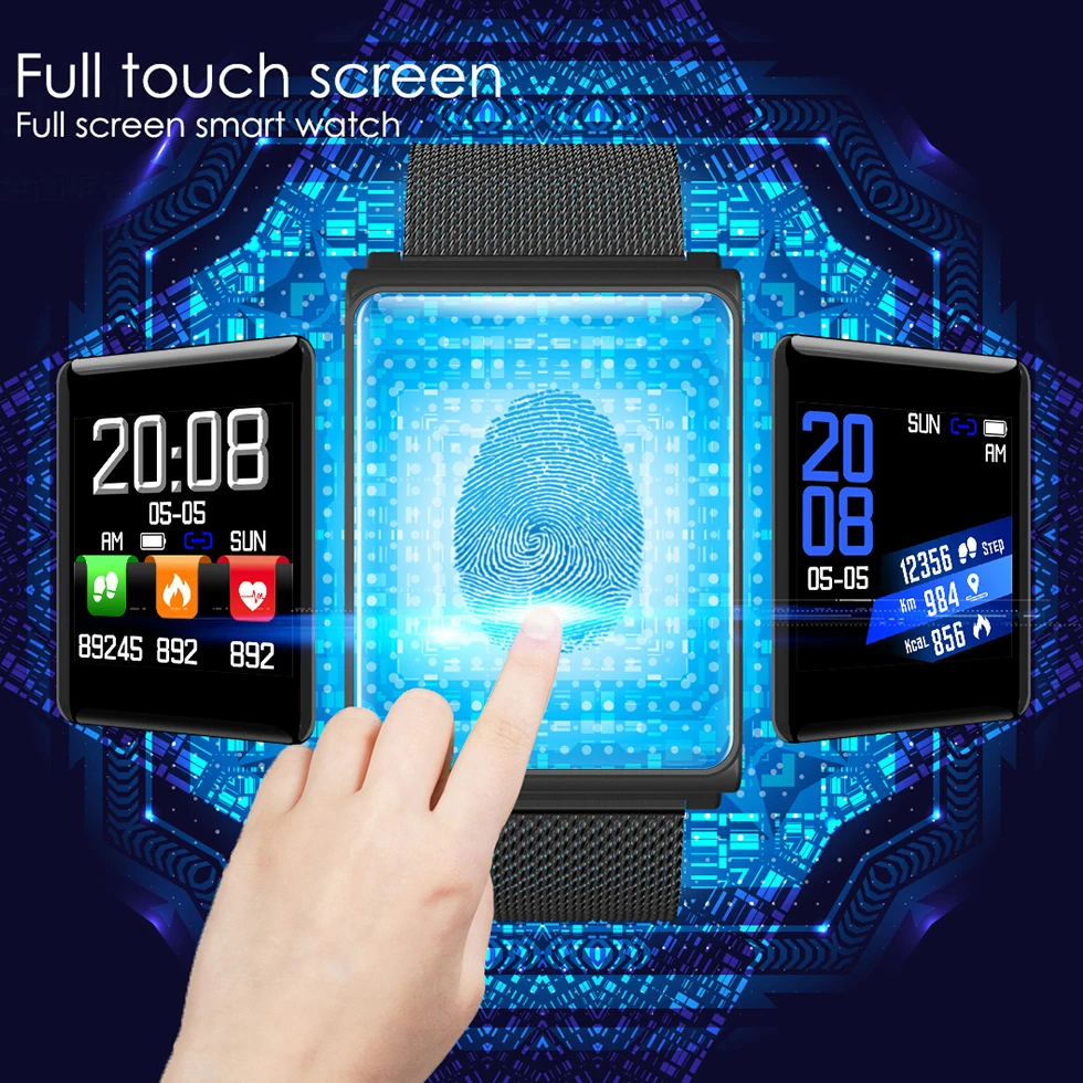 

SANDA Silicone & Mesh Smart Watch N98 IP67 Waterproof Heart Rate Monitor Blood Pressure Men Women Smartwatch For IOS Android