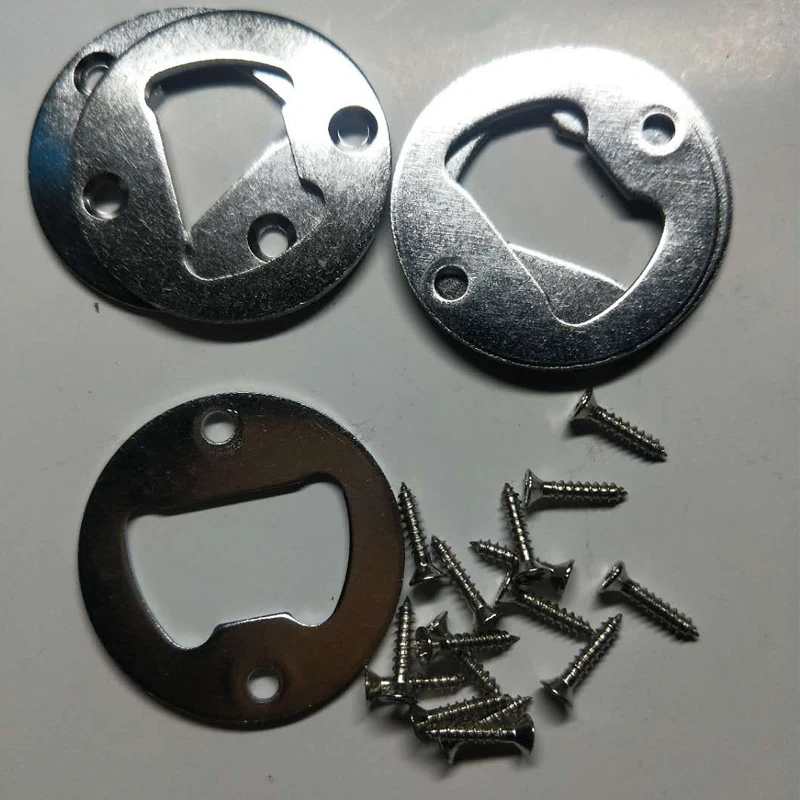 50pcs Stainless Steel Bottle Opener Part With Countersunk Holes Round