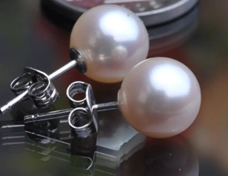 

Free shipping New 12mm White Motherof pearl shell pearl Silver Stud Earring