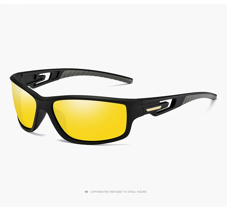 Солнцезащитные очки для мужчин и женщин, поляризационные очки ночного видения, для вождения, велоспорта, спортивные очки, авиационная квадратная оправа, антибликовые, uv400