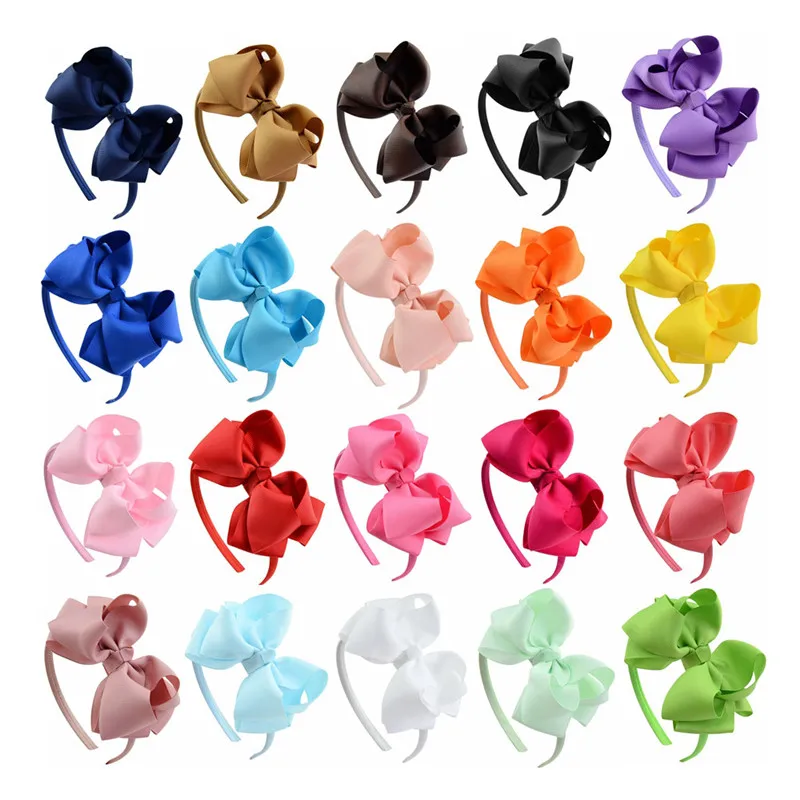 

Solid DIY Big Grosgrain Ribbon Bow Hairbands Princess Headbands Baby Kids Hair Hoop Newborn Head Bands Girls Hair Accessories