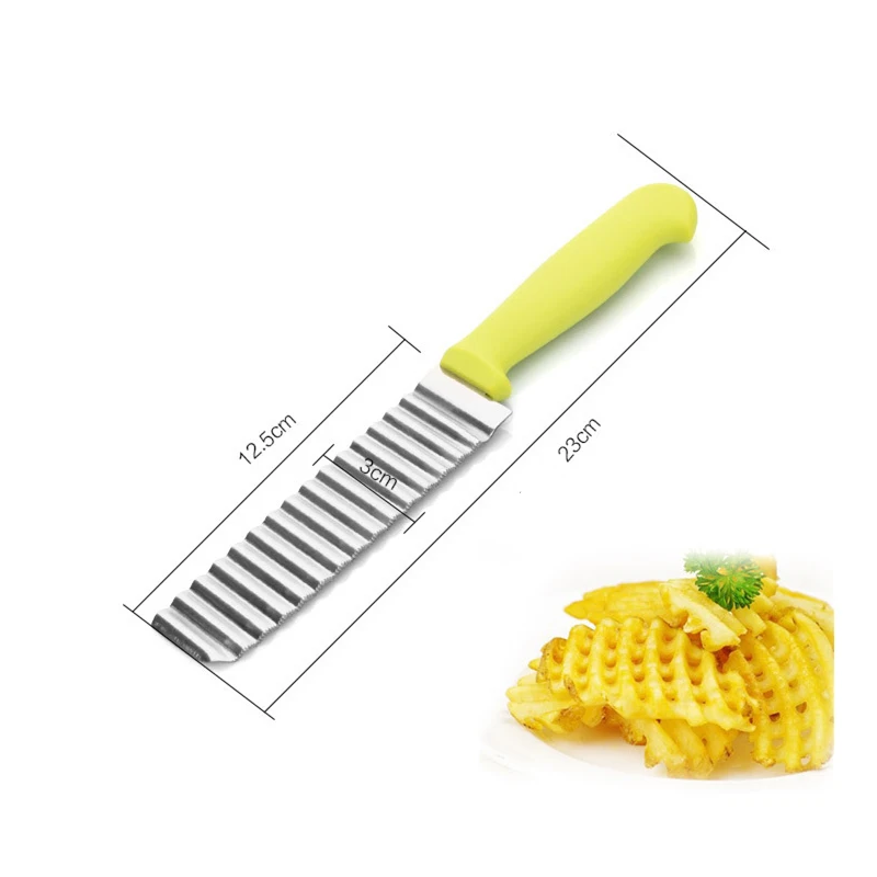 1PC New Stainless Steel Wave Knife Potato Cutting Corrugated Knife Fries Chips Cutter Slicer Cooking Tools