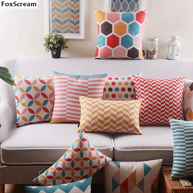 Europe sofa plaid cushion covers Geometric Decorative Sofa