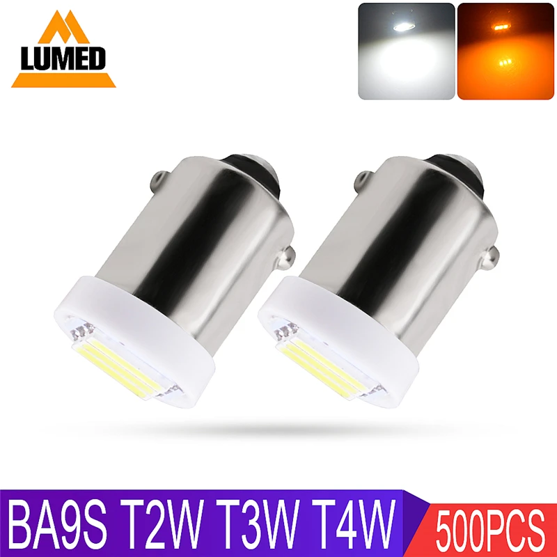 Автомобильные светодиодсветодиодный лампы 500x BA9S 3SMD 7020 T4w H6w внутренние