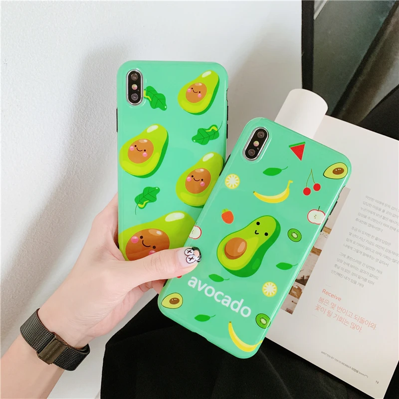 

WTSZKL small fresh pear pattern cartoon fun IMD mobile phone case for iPhone 7 8 6 6S Plus X XR XS Max back cover